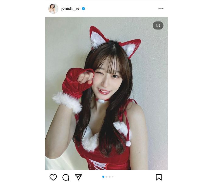 NMB48・上西怜、猫耳サンタのてへぺろショットが可愛すぎると大反響！