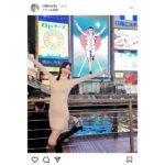 フリーモデル・KM、グリコポーズで大阪・道頓堀へ！抜群スタイルに反響