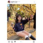 佐藤かれん、いちょう並木でのミニスカート姿オフショット公開！「絶対領域展開」にファン悶絶