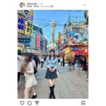 フリーモデル・KM、大阪・通天閣で圧巻美脚披露！「黒いロングブーツ萌え～」の声