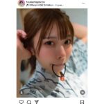 つなまよ！、色っぽい湯上がり美人SHOT！旅館浴衣で髪を後ろに結い上げる姿に「ドキっとする」の声！