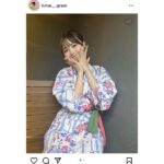 新谷姫加、キュートなアサガオ柄の浴衣SHOTを披露！ゴキゲンな笑顔に「かわいい！」とファンからの声が殺到！