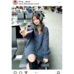 新谷姫加、スラリとした美スタイルに可愛らしい笑顔とピースサインを披露！可愛すぎる耳当てにファンも注目！