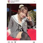 #ババババンビ・岸みゆ、ファンの心を鷲掴みする制服＆ニーハイでピースサイン！「可愛すぎて眩しい」とSNSで話題に！