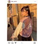 堀江りほ、RIHOジャケットを颯爽と着こなす姿が可愛すぎる！夕日に映える買い物帰り気分のワンショット！