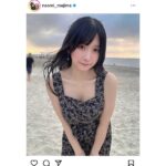 真島なおみ、浜辺で映えるキュートなワンピースSHOTを披露！朝からの「おはよっ」コールにファン歓喜！