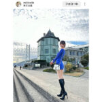 フリーモデル・KM、下からのアングルで２次元超えプロポーション披露！「最上級美脚美人」「スタイル、とてもきれいですね」