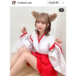 濱越さおり「巫女さんになりました」！獣耳付きのかわいいSHOT投稿にファンメロメロ！
