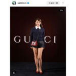 ミチ、ショートパンツスタイルで圧倒的美脚披露！GUCCIイベントに登場！
