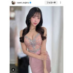 真島なおみ、色っぽ豪華ピンクドレス姿で豊満バスト披露！