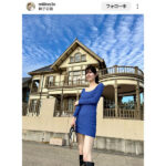 フリーモデル・KM、ピッタリ密着ニットでスレンダーな美しさ披露！