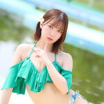 【写真特集】RiNCENT. ・森本栞菜、可愛すぎるフレッシュグリーン水着で登場！ ＜SPLASH SUMMER×近代麻雀水着祭2024＞