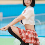 【写真特集】ステミレイツ・ごみちゃん、スケ感カワイイ制服水着で登場！ ＜SPLASH SUMMER×近代麻雀水着祭2024＞