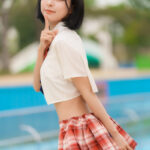 【写真特集】ステミレイツ・ごみちゃん、スケ感カワイイ制服水着で登場！ ＜SPLASH SUMMER×近代麻雀水着祭2024＞
