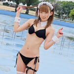 【動画】metarium・桃乃ひめか、ガーターリングがたまらないメイド風水着で登場！＜SPLASH SUMMER×近代麻雀水着祭2024＞