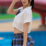 【写真特集】KissBee・藤井優衣、ヘソ出し通学ファッションコスで登場！＜SPLASH SUMMER×近代麻雀水着祭2024＞