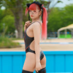 【写真特集】花魁道中・朔間宵、艶感眩しい競泳風水着で登場！ ＜SPLASH SUMMER×近代麻雀水着祭2024＞