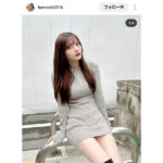 黒嵜菜々子、密着ミニ丈ワンピース姿でファンを魅了！「ニットワンピは正義」「可愛過ぎ」の声！