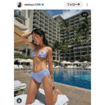 みちょぱ、美腹筋あらわなビキニ姿にファン歓喜の声！「めっちゃ綺麗な体」「美しいスタイルやね」
