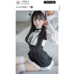 黒髪ロング×ロリ顔のメイドコス姿がたまらない！いすみ、可愛すぎるメイド姿を公開！