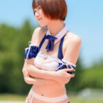 【写真特集】よるちゃん。制服をモチーフにしたメイド風な水着で登場！＜ワンエイトプール撮影会@川越水上公園内プール＞