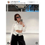 王林、Calvin Kleinチラ見せ！大人カッコいいサングラス姿に反響！