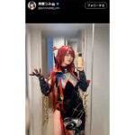 東雲うみ、美太ももあらわな高クオリティ インリン(吟霖)のコスプレ姿を披露