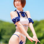 【写真特集】よるちゃん。制服をモチーフにしたメイド風な水着で登場！＜ワンエイトプール撮影会@川越水上公園内プール＞