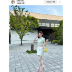 フリーモデル・KM、お腹チラ見えの爽やか夏コーデ披露にファン歓喜の声！