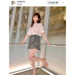 フリーモデル・KM、ほっそり美脚あらわな夏コーデ披露にファン歓喜の声！