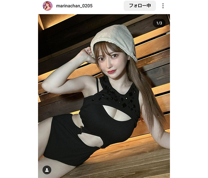 まりなちゃん、美くびれあらわな美しすぎるサウナSHOT公開！