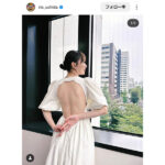 内田理央、爽やかホワイトのバックレスドレスで美背中披露！ファン絶賛！