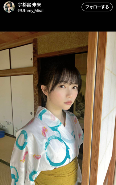 宇都宮 未来、正統派浴衣姿から危険なグラビアショット公開！「ギリ耐えてる。」
