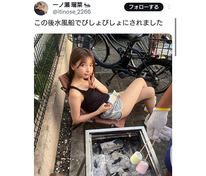 注目の17歳・一ノ瀬瑠菜、「びしょびしょにされました」夏を楽しむ自然体SHOTに反響！「みんなが好きなショートパンツやー」