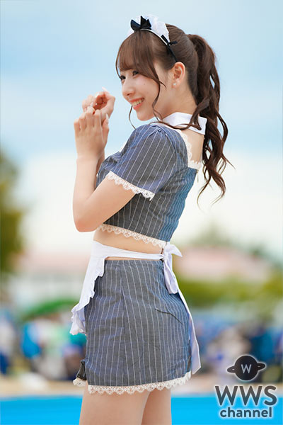 【写真特集】中野ゆいな、絶対領域で魅了するメイド風水着でプール撮影会に登場！ ＜近代麻雀水着祭FINAL＞