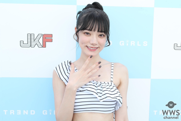 【動画】宮下玲奈、爽やかボーダー水着で撮影会の感想を語る＜TREND GIRLS 撮影会 2024＞