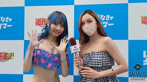 【動画】ざわちんが43歳現役アイドル・まりえ(43)にインタビュー！フリルがかわいい花柄水着でイベントの盛り上がり語る！＜近代麻雀水着祭FINAL＞