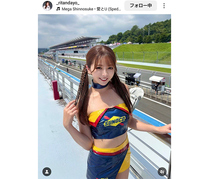 今話題のラウンドガール・立華理莉、デコルテあらわなコスチューム姿で美スタイル披露！