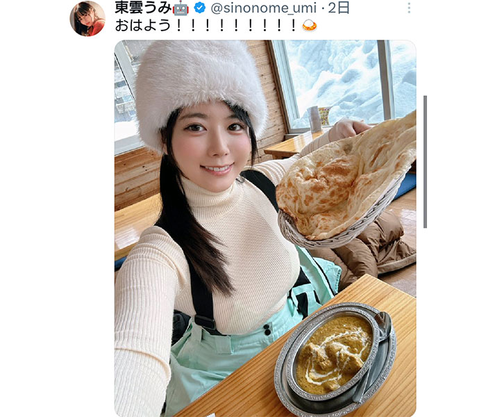 東雲うみ、巨乳きわだつニットからビキニ透け見せ！