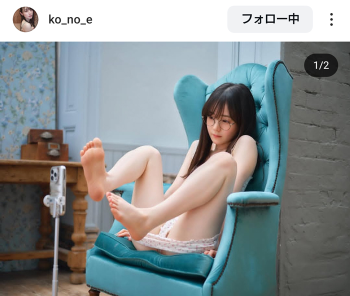 近衛りこ、スラリ色白美脚あらわな姿にファン「なんかバブみ」