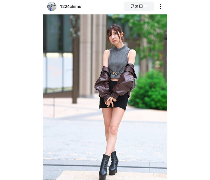 生田ちむ、美肌＆美脚あらわなタイトコーデでファン魅了