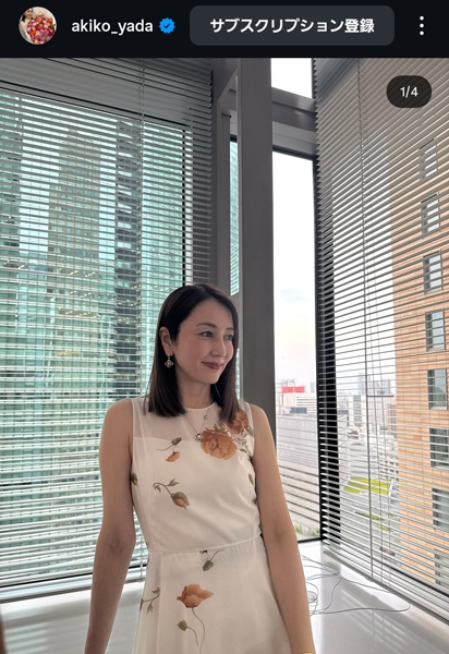 矢田亜希子、フェミニンドレスでファン魅了
