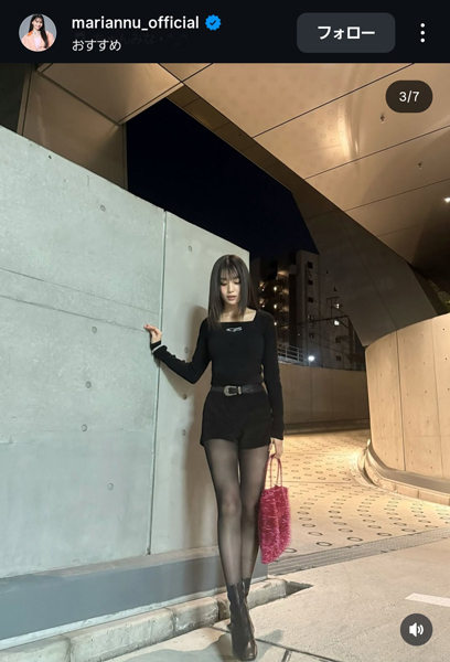 「色気すごい」「美しい」金谷鞠杏、スラリ美脚に釘付け！大人のブラックコーデでファン魅了