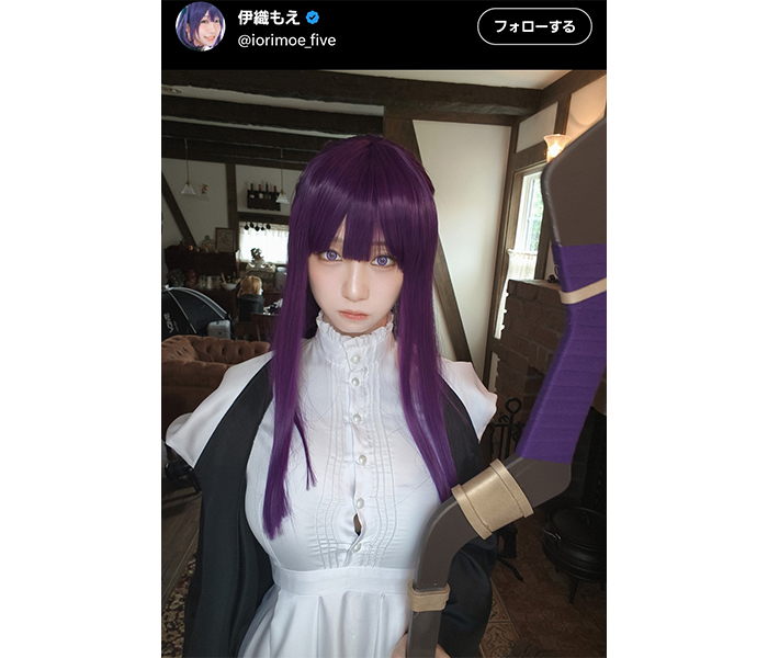 伊織もえ「ボタンが吹っ飛ぶ魔法」美バスト強調のコスプレ姿にファン歓喜の声