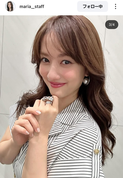 谷まりあ、スリット入りワンピから美脚チラ見せ！「いつも可愛い」