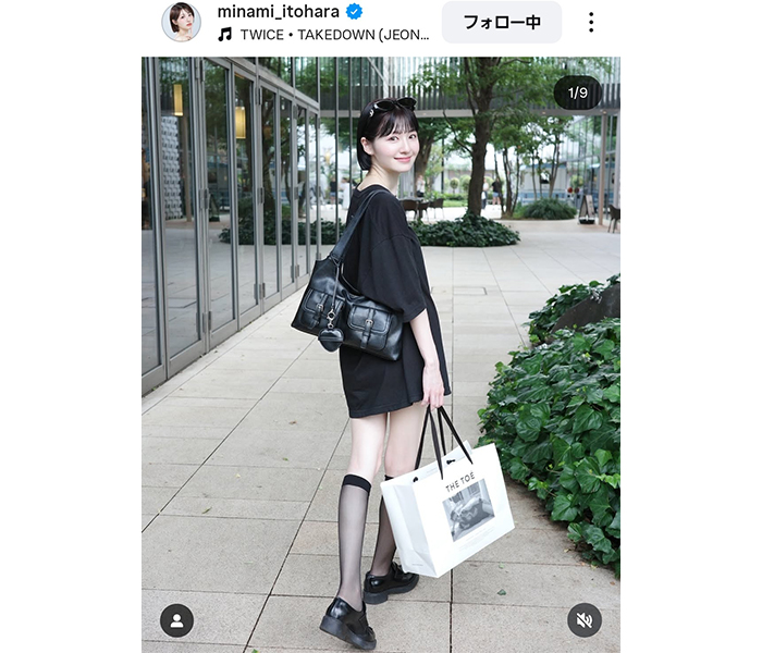 透明感すごすぎ！糸原美波、色白美肌きわだつブラックコーデ披露