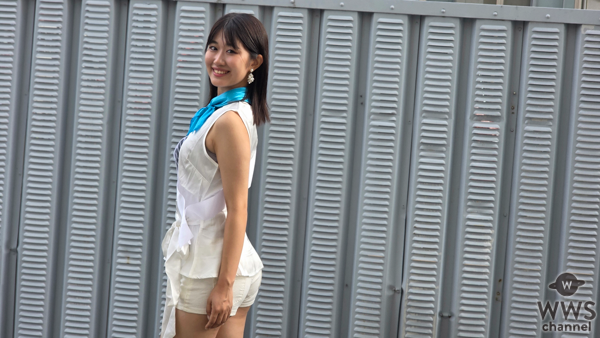 【動画】兵庫代表/関西学院大学・和根﨑颯美さんが美脚あらわな白のミニ丈衣装で登場！2025 ミスユニバーシティ日本大会本番直前で語る。