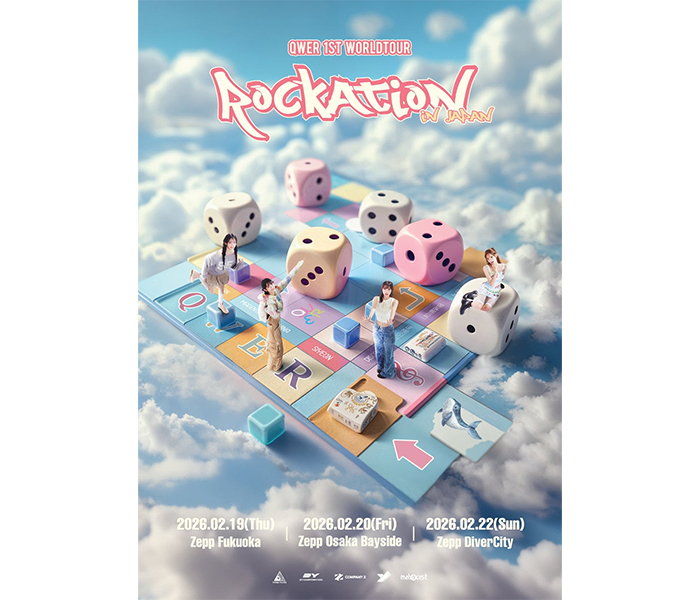KガールズバンドQWER 福岡・大阪・東京3都市ツアー『QWER 1ST WORLD TOUR ＜ROCKATION＞ in JAPAN』開催決定！
