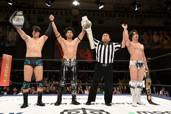 THE RAMPAGE 武知海青、プロレス王鈴木みのるとの対戦を乗り越えて初のKO-D6人タッグ王座死守！
