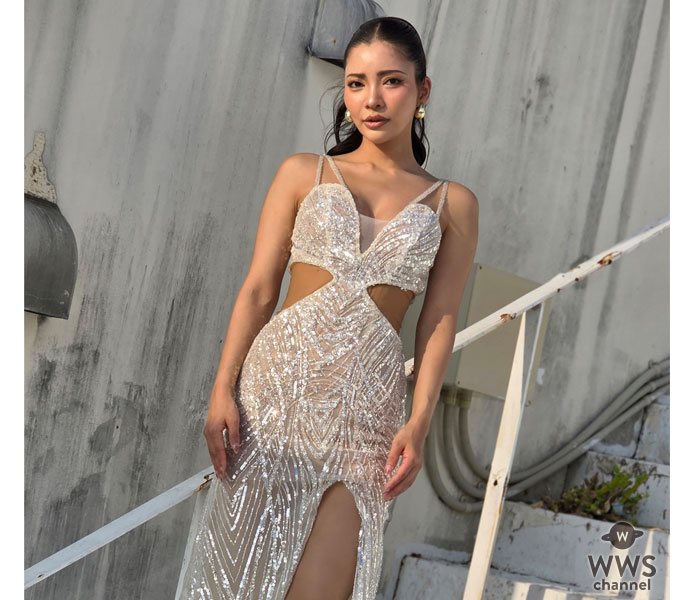 ミス・ユニバース・ジャパン2025 Top5・高山智恵美さん、 白のゴージャスなドレス衣装から美脚披露！ 「やらない後悔より、やった後悔の方が絶対にいい」